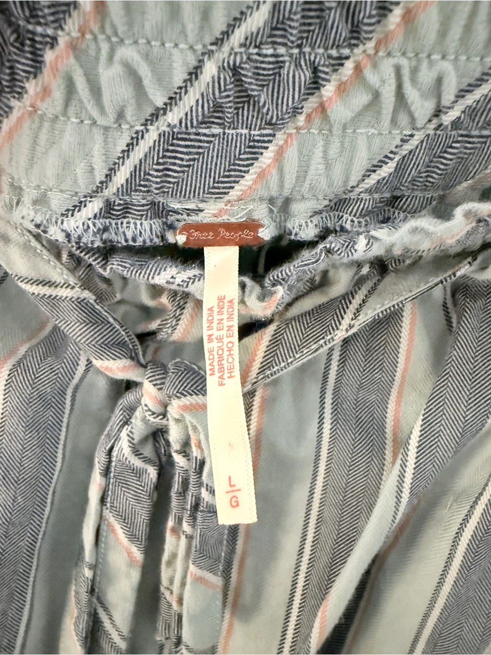 Free People Marielle Stripe Cotton Drawstring Straight Leg Pants - Picture 3 of 7